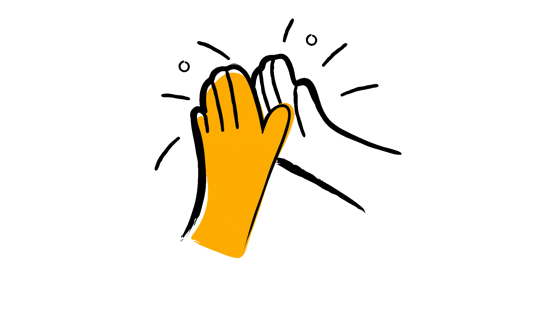 nimated high five gesture representing partnership and shared success